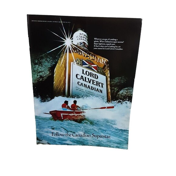 1978 Lord Calvert Whisky Follow The Canadian Superstar Vintage print ad 70s - Picture 1 of 1